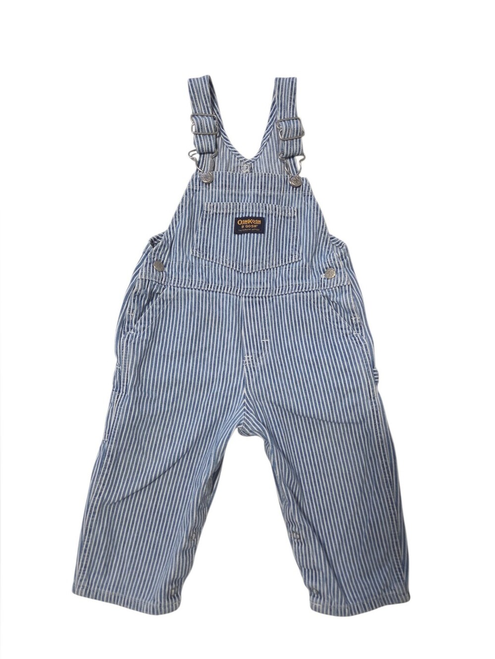1990s OshKosh Overalls 18 Months Stripes Denim Vintage Kids